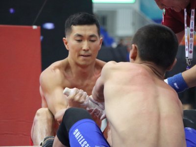 Il Darkhan Aisen Nikolaev highly praised mas-wrestling as part of the Nomad Games