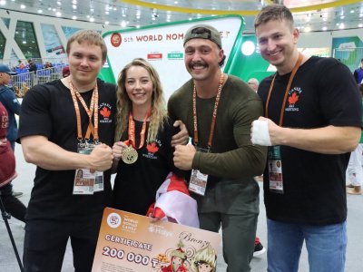 Il Darkhan Aisen Nikolaev highly praised mas-wrestling as part of the Nomad Games