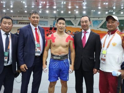 Il Darkhan Aisen Nikolaev highly praised mas-wrestling as part of the Nomad Games